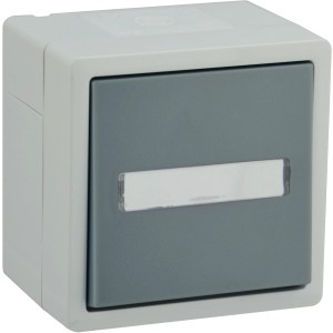 Feuchtraum-Wechselschalter Vario21, hellgrau/grau, senkrecht, IP44.