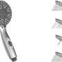 Schütte Aqua-2-Save Handbrause Chrom mit Wasserstopp und 4 Strahlarten.