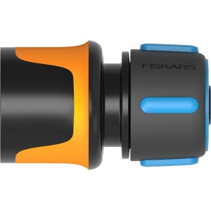 Fiskars Schlauchanschluss (13-15mm) für Sprinkler-Systeme, mit SoftGrip und Farbcodierung.