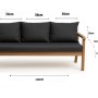Setgarden Bankkissen-Set anthrazit für 3-Sitzer Gartenbank, 140x60 cm + 2 Rückenkissen.