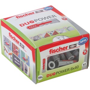 Fischer Dübel DuoPower 8x40 mm LD, 100er Packung. Universaldübel für sicheren Halt in vielen Baustoffen.