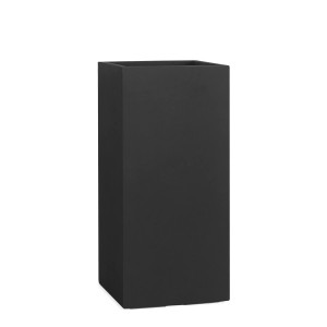 Anthrazitfarbener Pflanzwerk® Tower Pflanzkübel, 50x23x23 cm, aus robustem Fiberglas-Steingemisch.