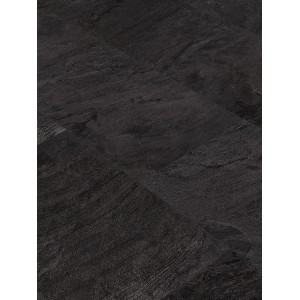 Check One Click-Vinylboden Glaubitz Schiefer in dunkler Steinoptik.