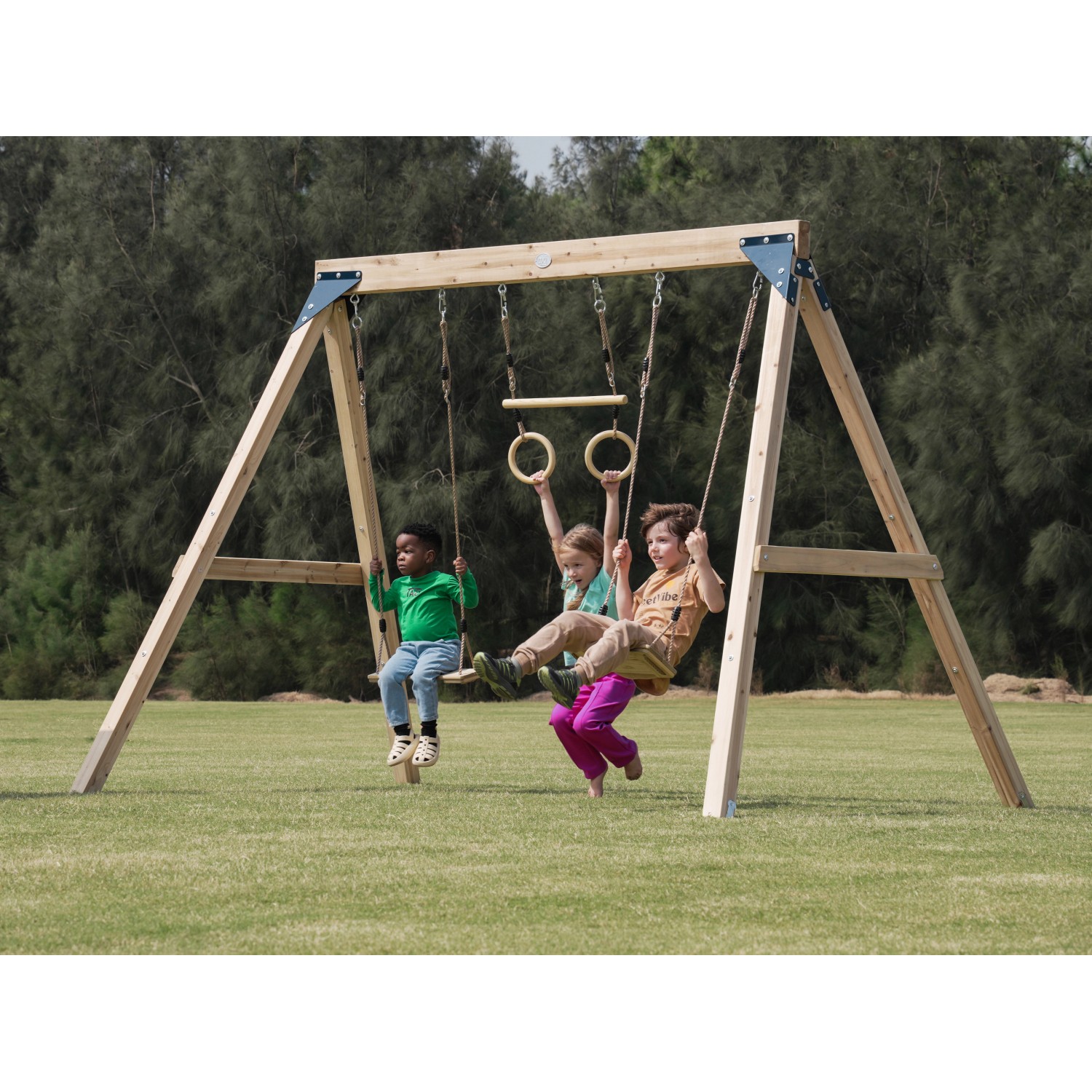 Axi Doppelschaukel Maya aus Holz mit Trapez Braun FSC® kaufen bei OBI