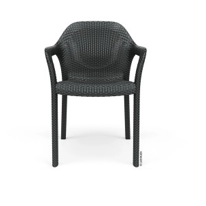 Lechuza Essstuhl in Granit-Optik mit Flechtstruktur, stapelbarer Gartenstuhl.