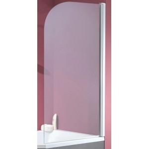 Einteiliger Echtglas Badewannenaufsatz, 140x80cm, mit Chromprofil. Praktische Duschabtrennung für Badewannen.