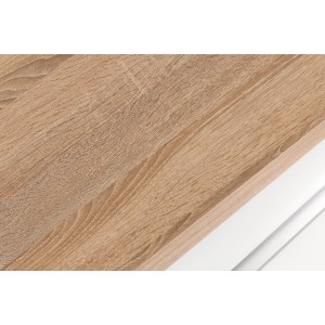 Detailaufnahme: Eiche Arbeitsplatte des Held Möbel Küchenunterschrank Mailand Graphit.