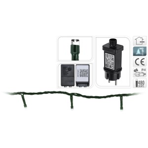 LED Lichterkette mit 480 warmweißen LEDs, App-Steuerung, für Innen und Außen.