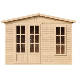 Timbela Gartenhaus Holz M334FB 6,03 m² ohne Dachziegel Natur mit Boden