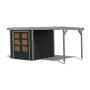 Karibu Gartenhaus Ernesto C mit Anbaudach, anthrazit/grau, 208,5x209x213 cm.