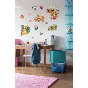 Komar Deko-Sticker Be Nature, Wandtattoo mit Tiermotiven und Blumen, 100x70 cm.