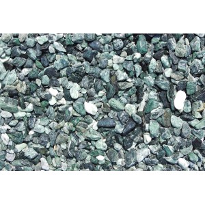 Nahaufnahme von Alpen-Grün Marmor Zierkies (7-15mm) für Garten- und Landschaftsbau.