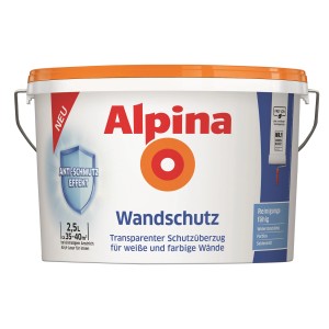 Alpina Schutzanstrich Transparent 2,5L für Wände mit Anti-Schmutz-Effekt.