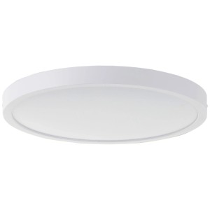 Weiße, runde LED-Deckenleuchte Varano, 37,5 cm Durchmesser, für Bad und Flur geeignet.