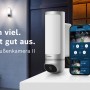 Bosch Eyes II Außenkamera in Silber mit Smartphone-App zur Videoüberwachung.