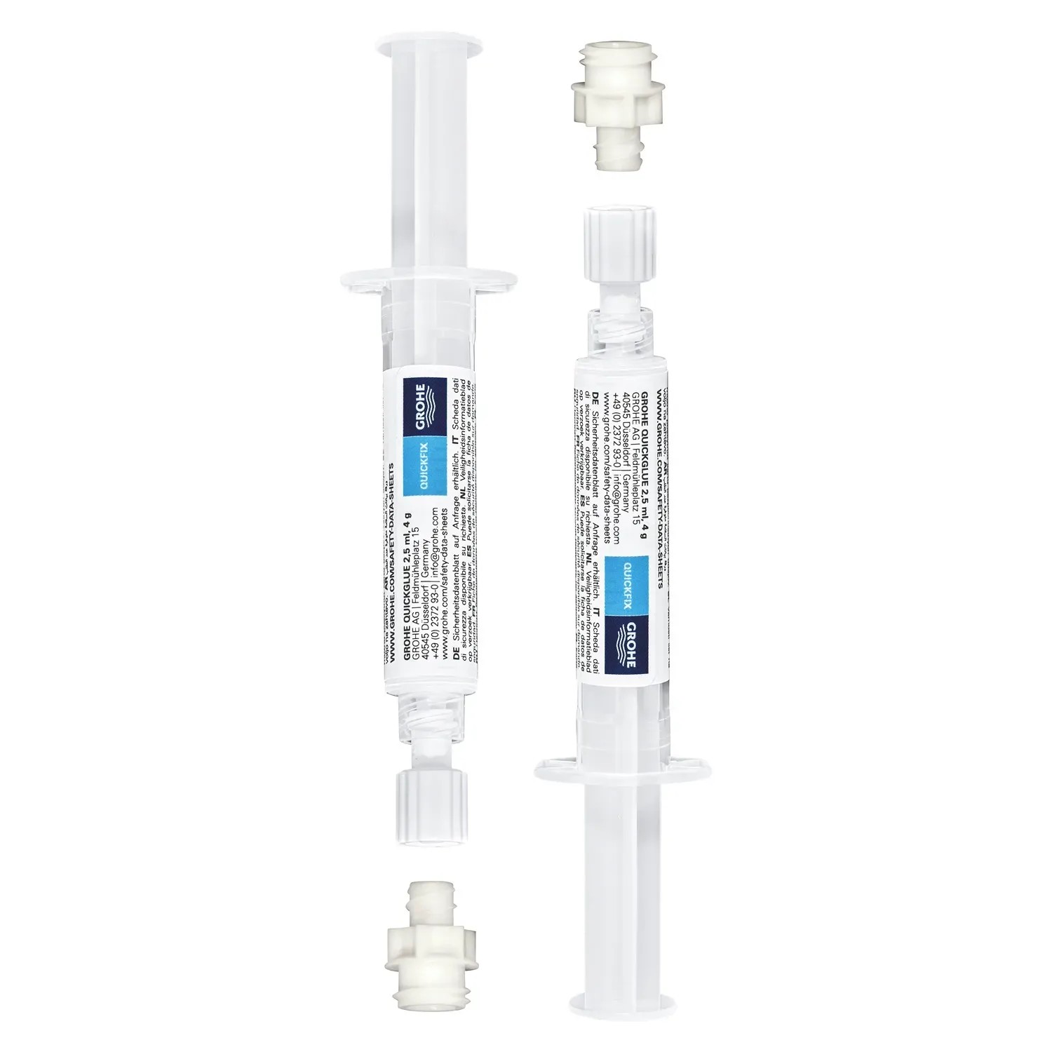 Grohe QuickFix QuickGlue Kleber-Set für Badaccessoires, zwei Tuben mit Adaptern.