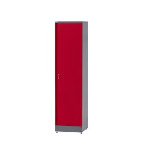 Küpper Hochschrank, eintürig, mit 4 Fachböden, 180x45,5x45 cm, dunkelrot. Werkzeugschrank für Werkstatt und Garage.