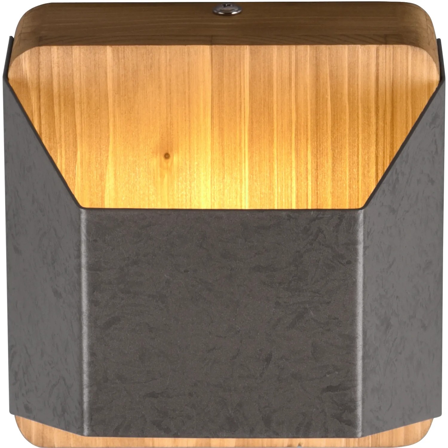 Trio LED-Wandleuchte Arino, Nickel antik/Holz, 4,3W, warmweiß, indirekte Beleuchtung.