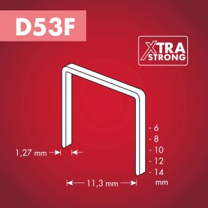 Arrow Klammer D53F, 12mm, 1000 Stück, für Tacker. Flachdrahtklammer für Folien und Papier.