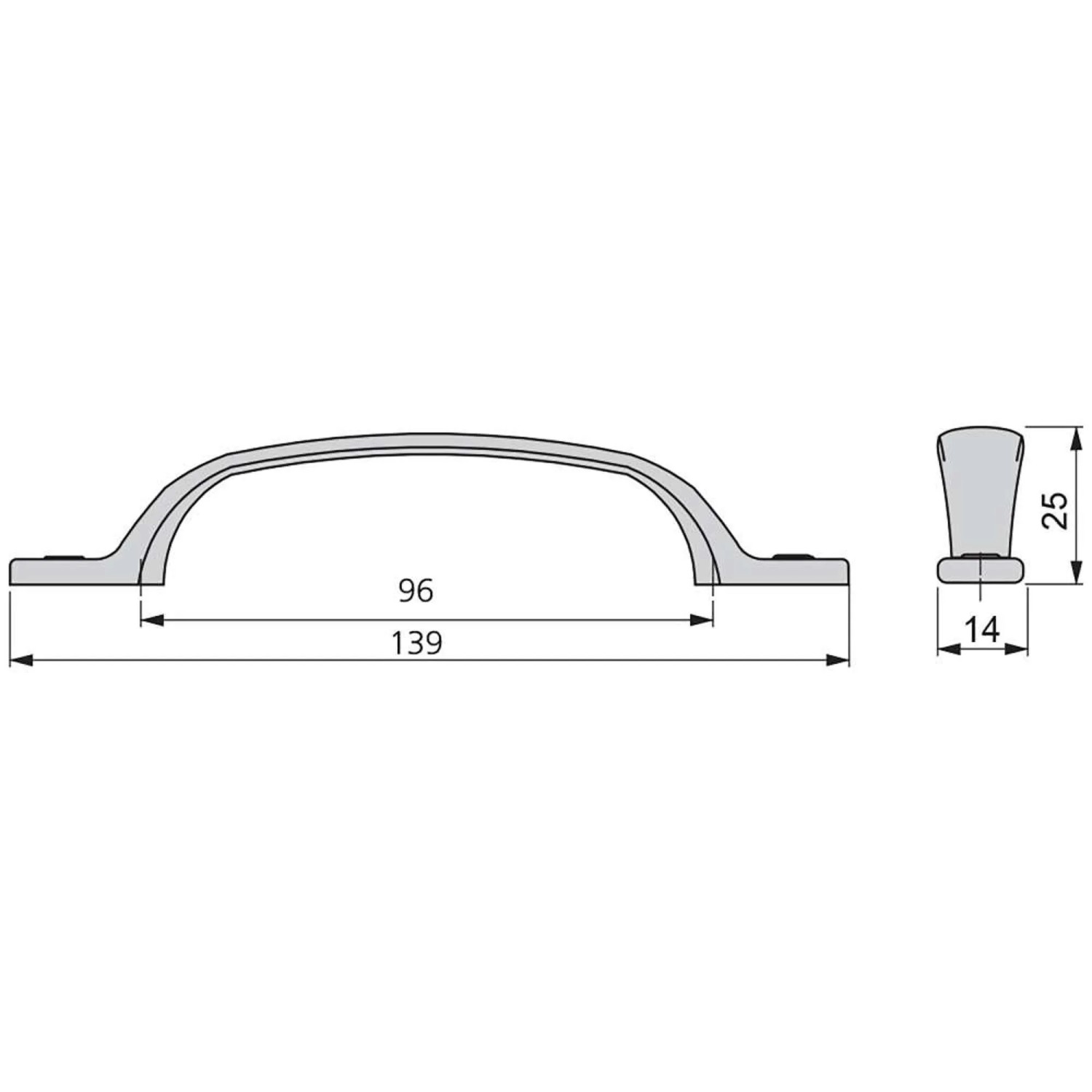 Emuca Lot von 20 Möbelgriffe Alberic L77 mm 64 mm Achsenabstand Zamak Schwarz_4