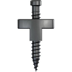 Schwarzer GS Terrassen Klammer-Clip mit Schraube für WPC- und Bambus-Dielen.