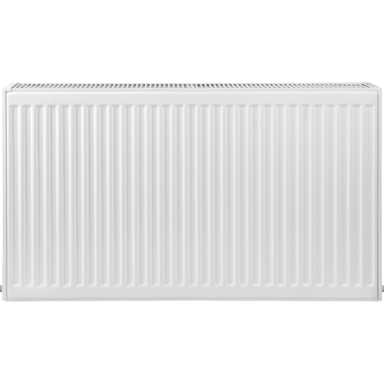 Weißer Heizkörper, 60x100 cm, Type 22. Kompatibel mit Heimeier Thermostatventil.