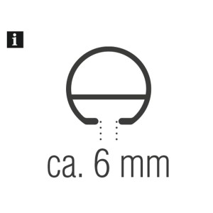 Detailaufnahme Laufkanal (ca. 6 mm) der Gardinia Gardinenstange Memphis, schwarz.