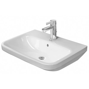 Weißes Duravit Handwaschbecken DuraStyle, 60 cm, mit Hahnloch und WonderGliss Beschichtung.