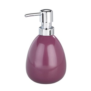 Wenko Seifenspender Polaris in Lila, Keramik mit Chrompumpe, 390 ml.