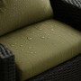 Grünes Gartenkissen Set für Polyrattan Möbel, wasserabweisend, 140x60x50cm.