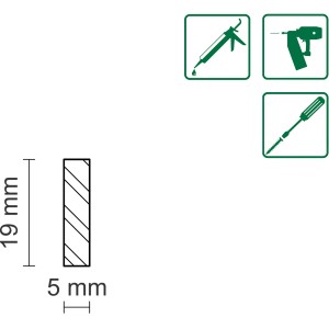 Technische Zeichnung: FN Neuhofer Flachleiste Fichte/Kiefer, 5x19x1000mm, astrein, roh.