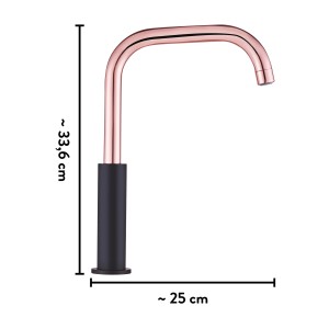 baliv Küchenarmatur KI-1932 in Schwarz-Kupfer, Einhebelmischer mit schwenkbarem Auslauf.