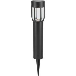 Schwarze Solar-LED-Leuchte Comaro im 4er-Set für den Garten, ca. 40cm hoch.