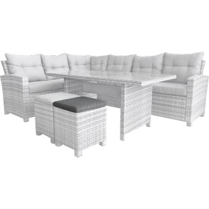 Graues Sitzkissen für Elfrida Hocker, passend zu Lounge-Gartenmöbeln.