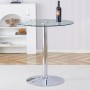 okwish Balkentisch mit Minimalistisch Glas Design 89x89x92cm Transparent_2