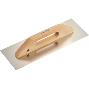 LUX Glättekelle Classic, 380 mm, mit Holzgriff und Edelstahlblatt für Maurer- und Fliesenlegerarbeiten.