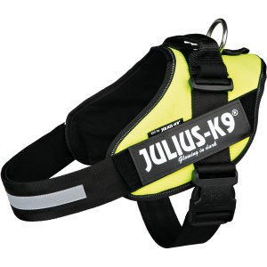 Julius K-9 IDC Hundegeschirr, Größe 2, neongelb mit reflektierenden Elementen.