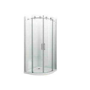 Glasdeals Duschkabine BARARO 80 x 80 x 195 cm Viertelkreis ESG Sicherheitsglas 8 mm Schiebetür Easy Clean Runddusche 3067