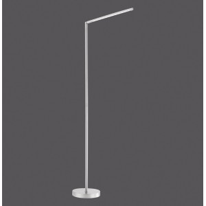 Moderne LED-Stehleuchte Dawda aus Stahl, höhenverstellbar von 125 bis 165,5 cm.
