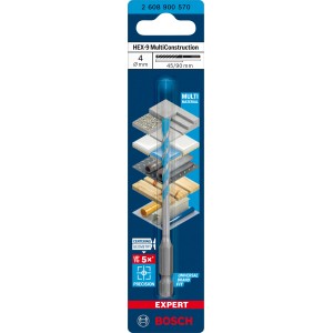 Bosch Expert Multi Construction Bohrer Hex-9, 4mm, Universalbohrer für verschiedene Materialien.