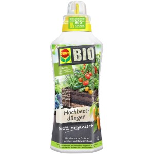 Compo BIO Hochbeetdünger 1L für Gemüse & Obst. Flüssigdünger für Hochbeete, 100% organisch.