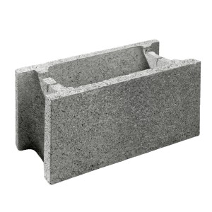Premac Schalungsstein, grauer Mauerstein aus Beton, 50x24x25 cm, für Mauern und Stützwände.