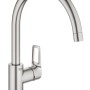 Grohe QuickFix Spültischarmatur Start Loop Supersteel mit hohem Auslauf.