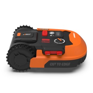 Worx Landroid M500 Plus Mähroboter mit Garage, orange-schwarz, Aufsicht