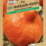Samenpackung Sperli BIO Hokkaido Solor, F1 Kürbis mit orangefarbenem Kürbis auf der Vorderseite.