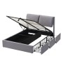 okwish Polsterbett 140x200cm mit 3 Schubladen Schlafzimmer Grau ohne Matratze