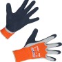 LUX Arbeitshandschuhe Super Grip Gr. 8, blau/orange, mit Nitril-Beschichtung.