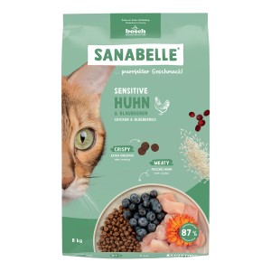 Sanabelle Katzen-Trockenfutter Sensitive Huhn & Blaubeeren 8 kg