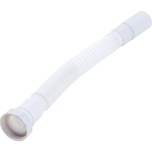 Weißes Siphon Flexrohr, 44,8 mm (G 1 1/2), Ø 40 mm, flexibel und aus Kunststoff.
