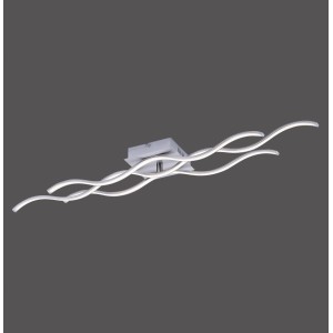 Moderne LED-Deckenleuchte Wave aus Stahl, 97,5 cm breit, warmweißes Licht.